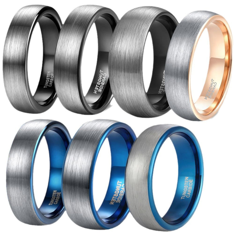 Two-Tone Tungsten Steel Ring – 4, 6 or 8 mm
