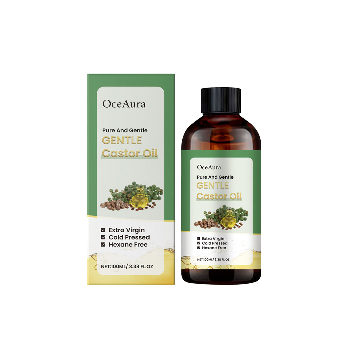 OceAura Multi-Effect Castor Oil Gentle Moisturizing, Hydrating And Repairing Skin And Nourishing Hair Follicles Multi-Effect Essential Oil