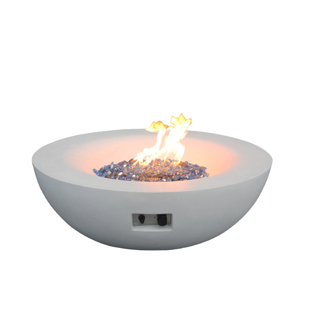 42-Inch Concrete Propane Fire Pit Bowl, Antique White
