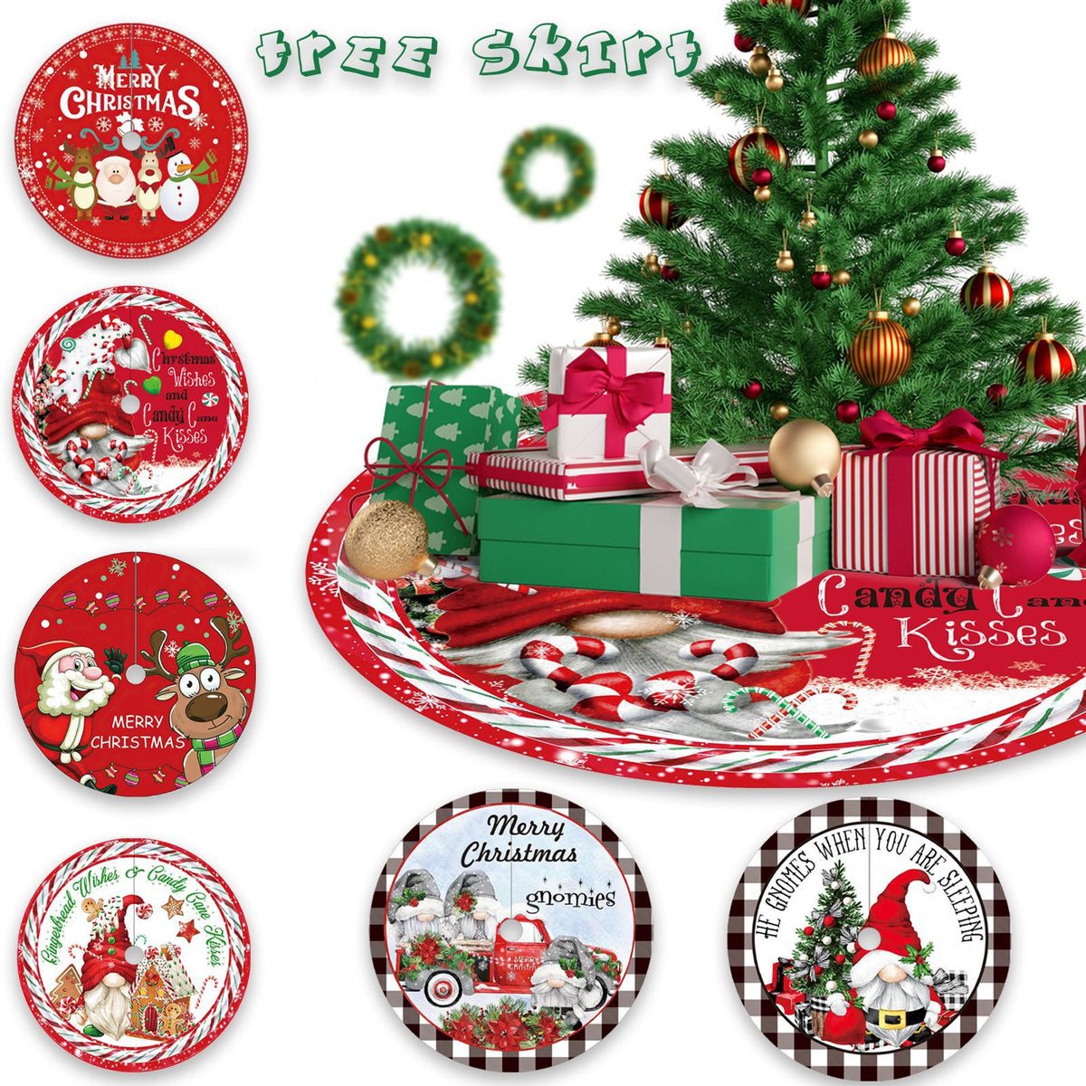 Christmas Tree Skirt – 120 cm, Six Festive Designs