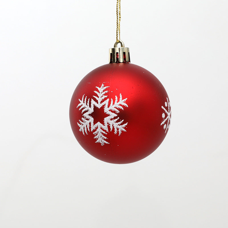 Snowflake Christmas Baubles – 6 cm, Set of 12