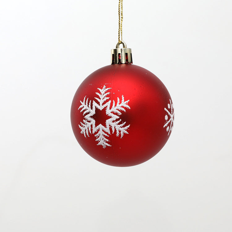 Snowflake Christmas Baubles – 6 cm, Set of 12