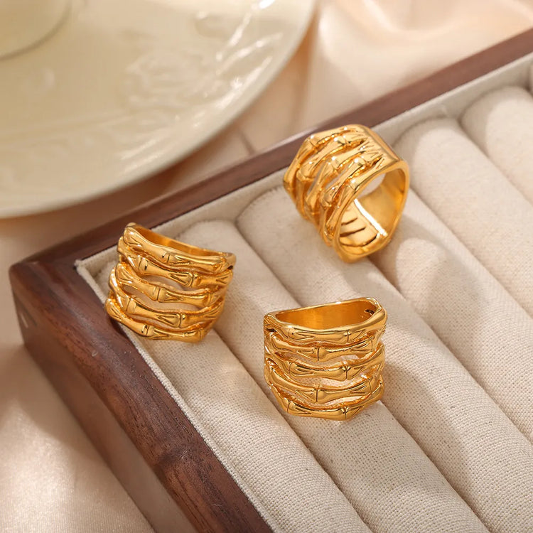 Multi-Layer Titanium Steel Ring – Gold or Silver Tone