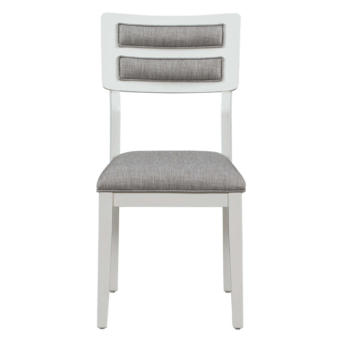 TREXM 6-Piece Dining Set with Table, 4 Chairs & Bench, White & Gray