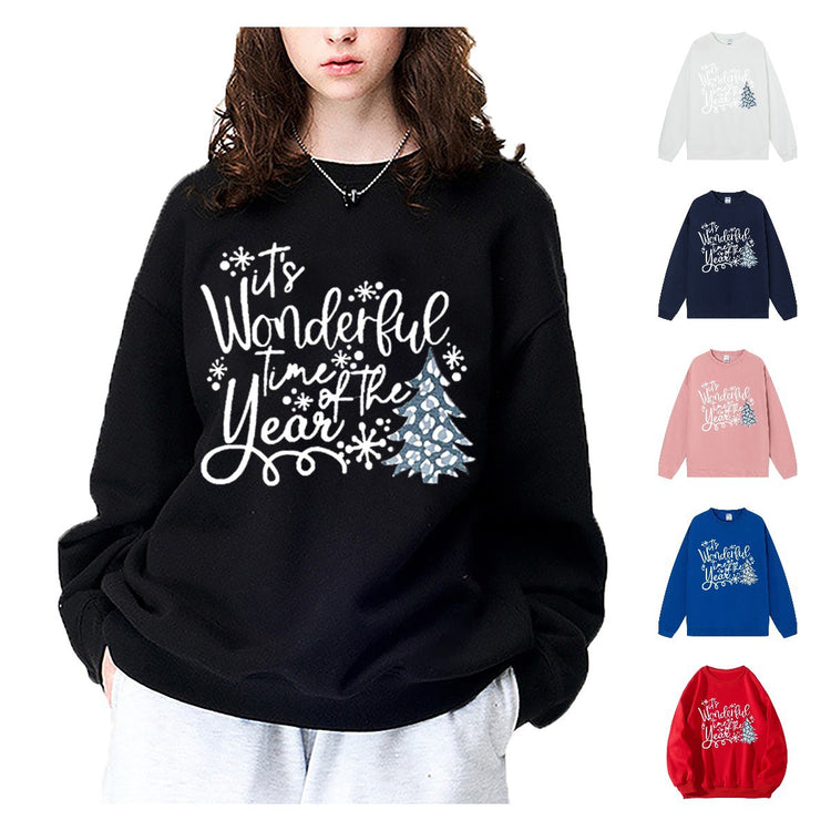 Women's Christmas Tree Print Pullover Sweatshirt