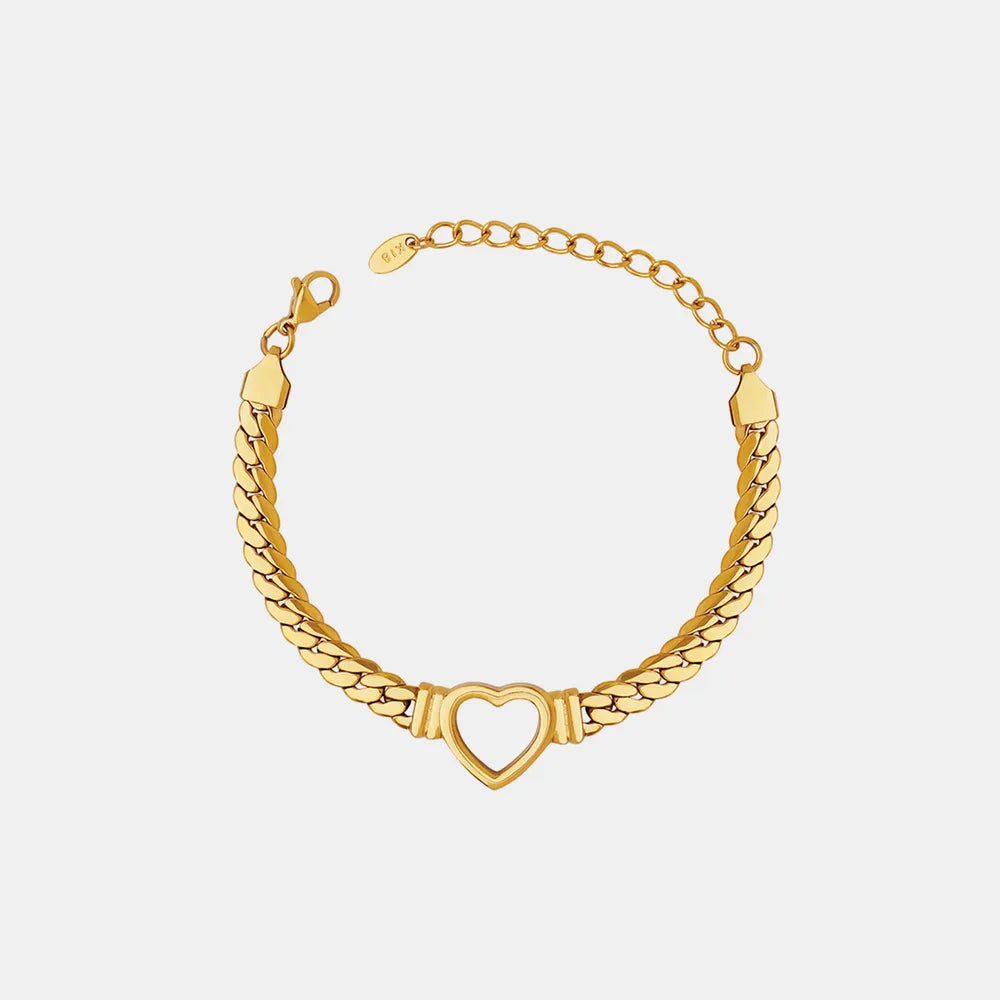 Cutout Heart Titanium Steel Bracelet – Gold or Silver Tone