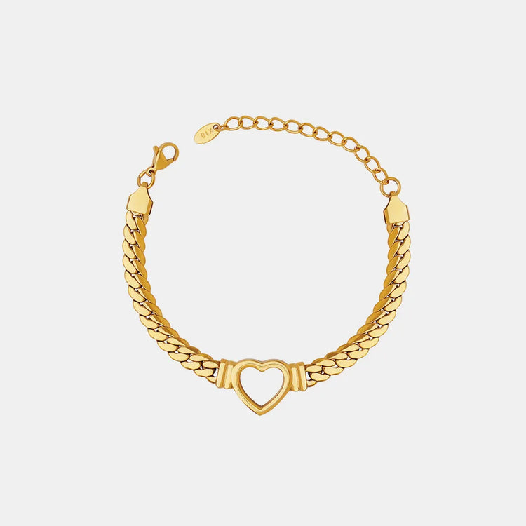 Cutout Heart Titanium Steel Bracelet – Gold or Silver Tone
