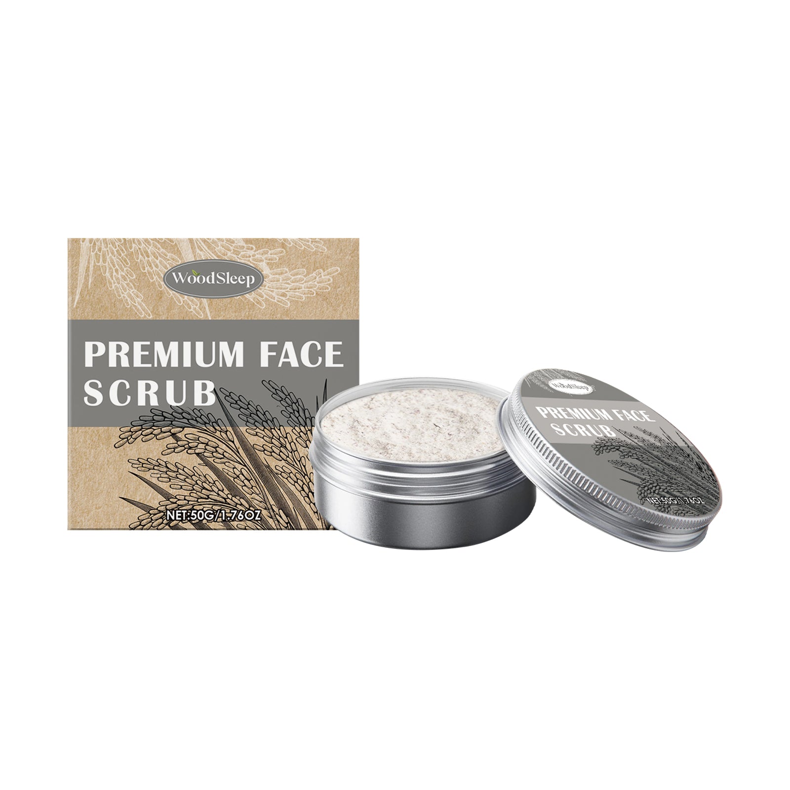 WoodSleep Facial Scrub, Cleanses And Exfoliates The Skin With Mild Ingredients That Lighten The Ski