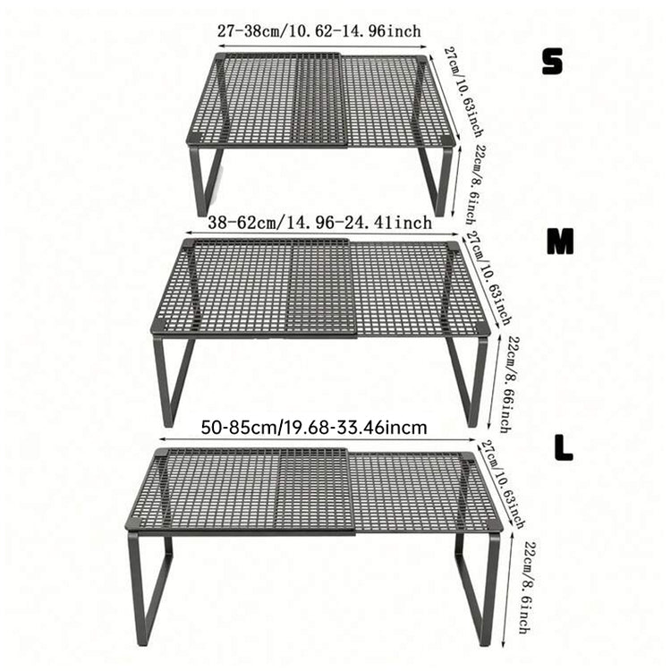 1PC Heavy-Duty Adjustable Closet Shelf Organizer – Height-Adjustable Vertical Storage Rack, Retractable Space-Saving