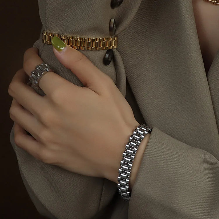 Titanium Steel Chain Bracelet – 17.5 cm