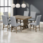 TOPMAX 7-Piece Extendable Dining Set, Golden Brown & Gray