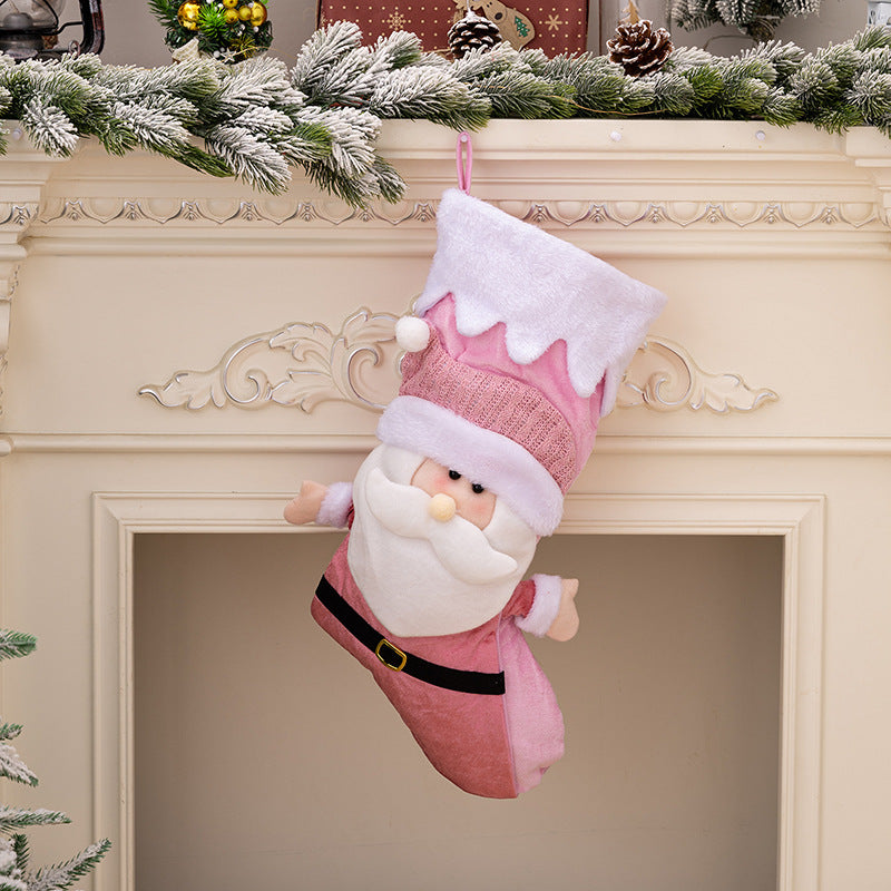 Nordic-Style Santa Christmas Stocking – 49 cm