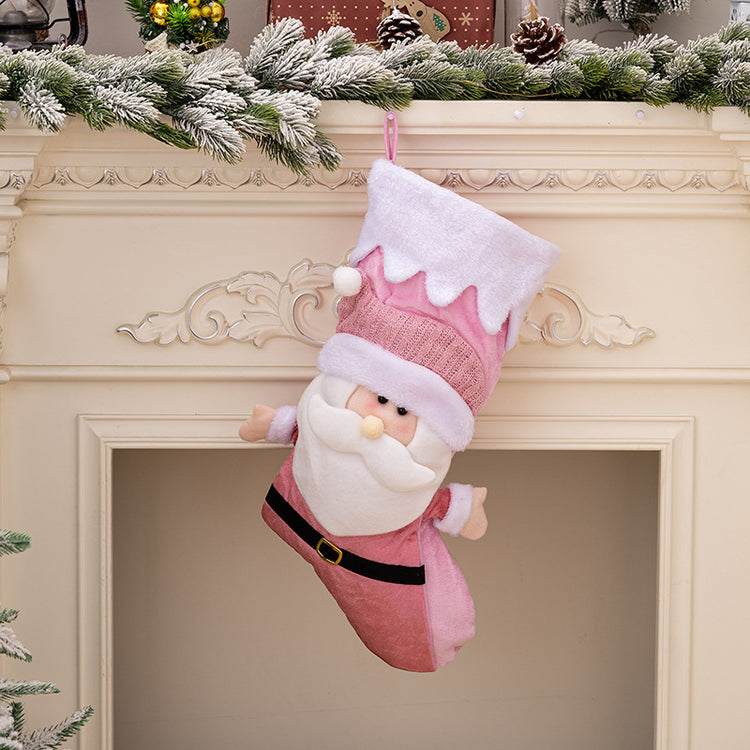 Nordic-Style Santa Christmas Stocking – 49 cm