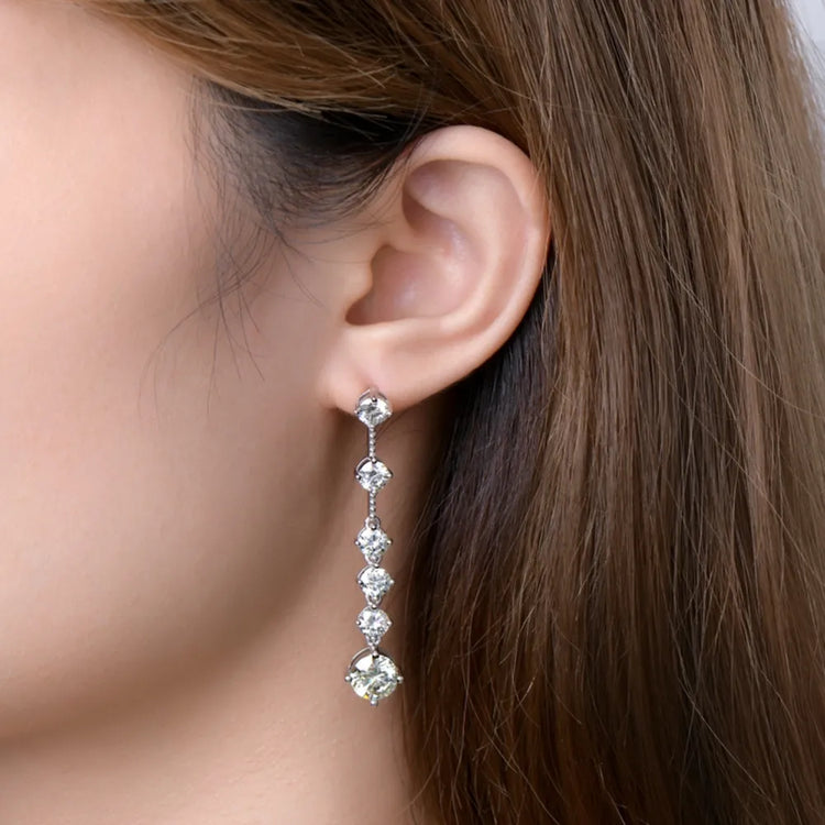 4-Carat Moissanite Sterling Silver Earrings – 53.7 mm