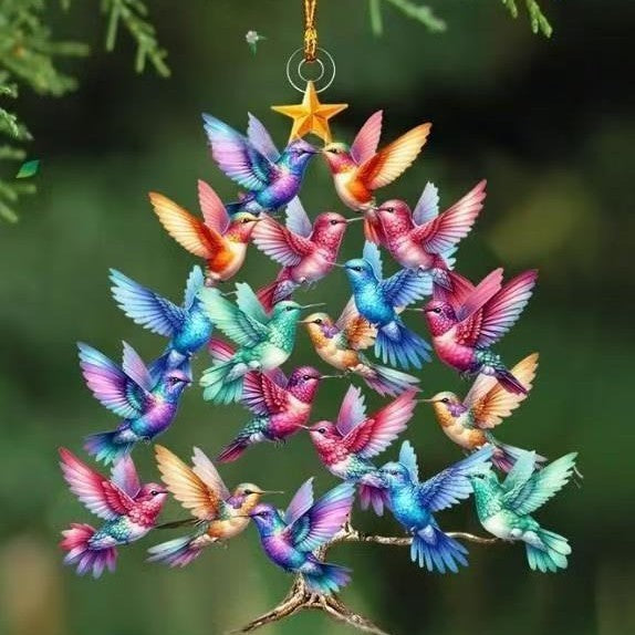 Acrylic Hummingbird Christmas Ornament – 8 cm