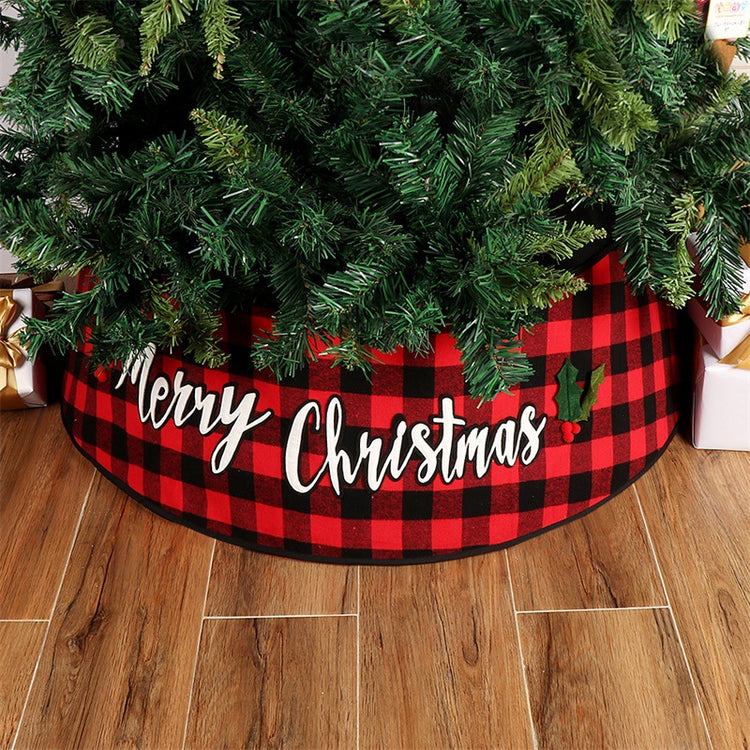 Christmas tree apron, Christmas decorations, Merry Christmas Christmas tree skirt, red and black checkered tree skirt dress