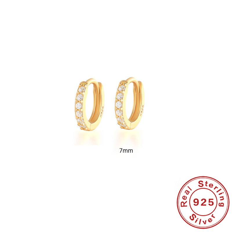 Round Stud Earrings in 925 Sterling Silver – Multiple Colors & Sizes