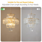 Luxury Crystal Chandelier Modern Chandeliers Lights Fixture Hanging Pendant Light Fixture Dia 19.7 Inch