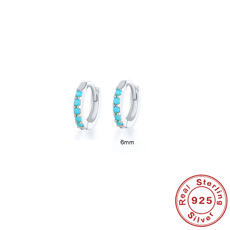Round Stud Earrings in 925 Sterling Silver – Multiple Colors & Sizes