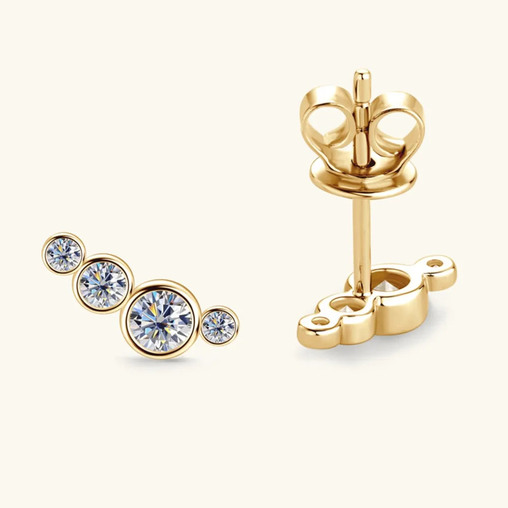 Moissanite Sterling Silver Stud Earring – 9.4 mm, Single