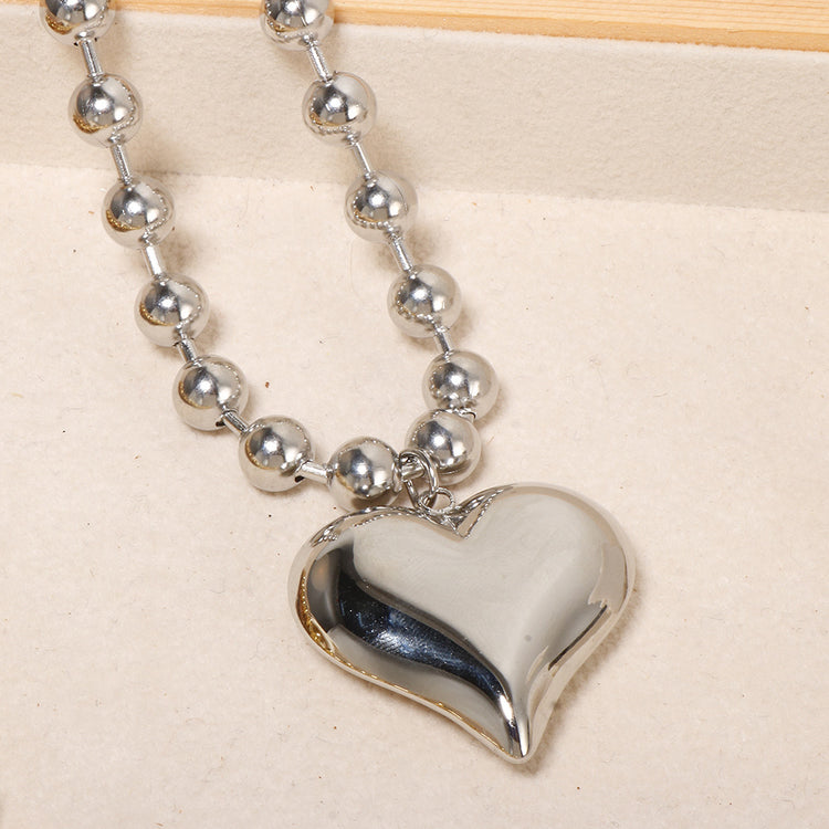 Heart & Bead Stainless Steel Jewelry – Necklace or Bracelet