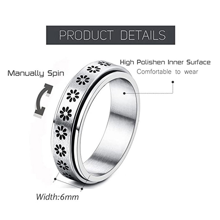 Sunflower Titanium Steel Ring – Four Color Combinations
