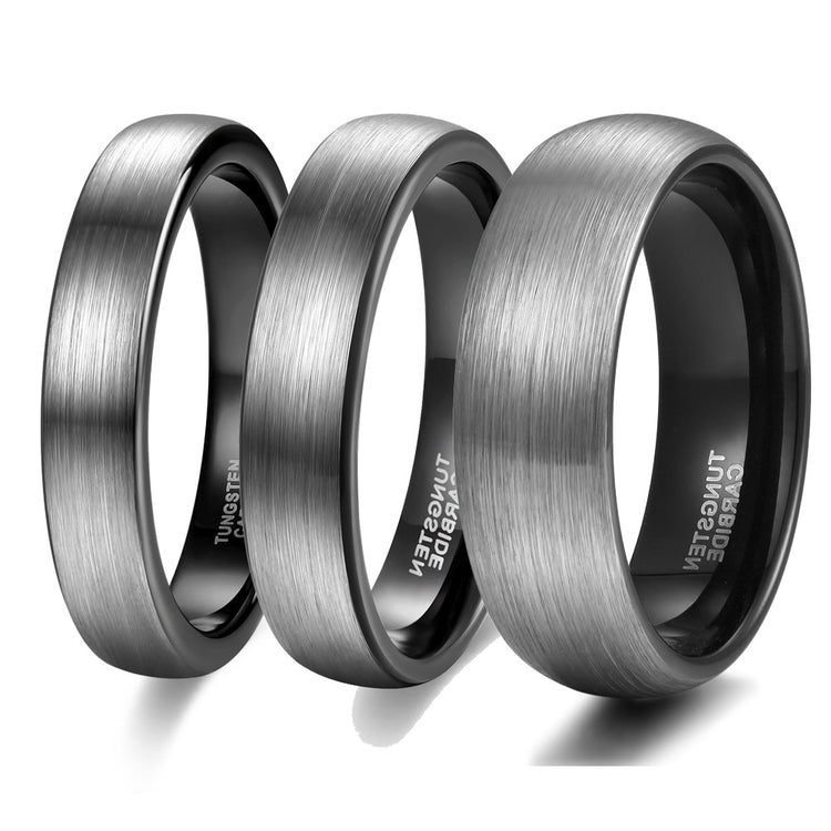Two-Tone Tungsten Steel Ring – 4, 6 or 8 mm