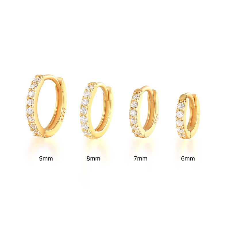 Round Stud Earrings in 925 Sterling Silver – Multiple Colors & Sizes