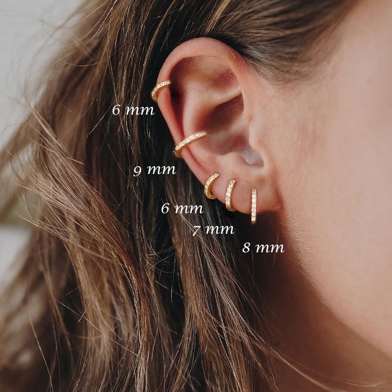 Round Stud Earrings in 925 Sterling Silver – Multiple Colors & Sizes