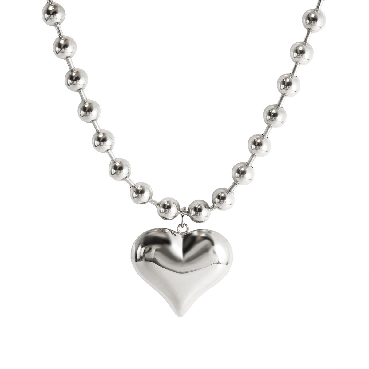 Heart & Bead Stainless Steel Jewelry – Necklace or Bracelet