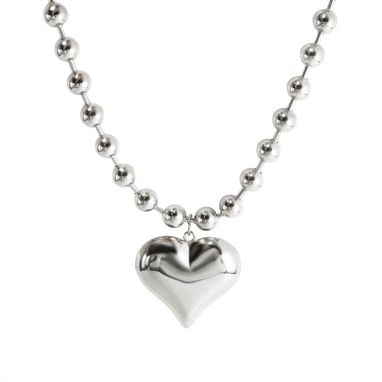 Heart & Bead Stainless Steel Jewelry – Necklace or Bracelet