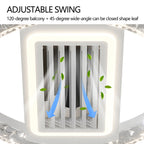 19.7-Inch White Ceiling Fan with Dimmable LED Light