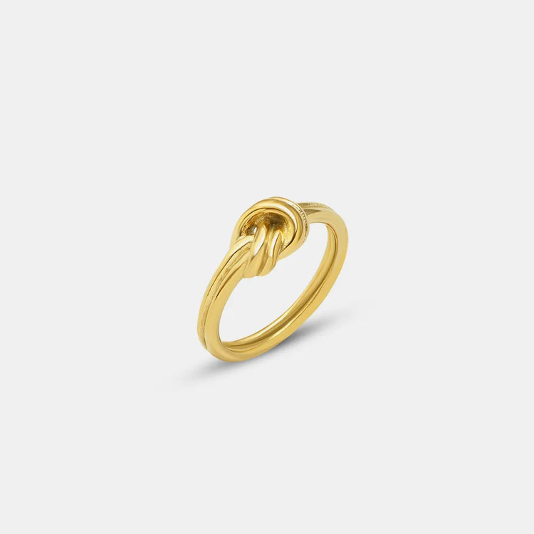 Titanium Steel Knot Ring – Silver or Gold Tone