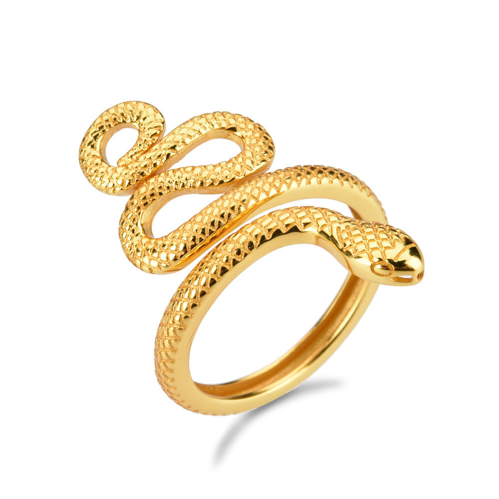 Adjustable Snake-Inspired Open Ring in 925 Sterling Silver