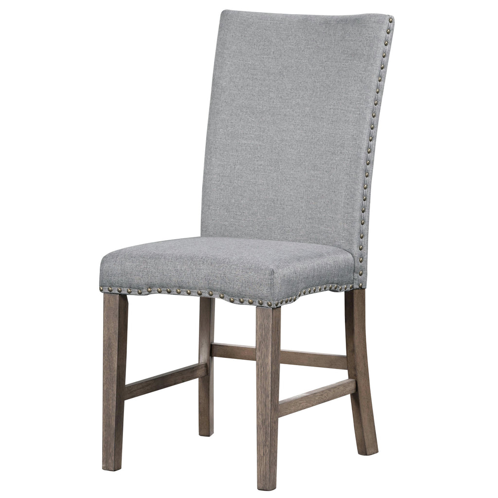 TOPMAX 7-Piece Extendable Dining Set, Golden Brown & Gray