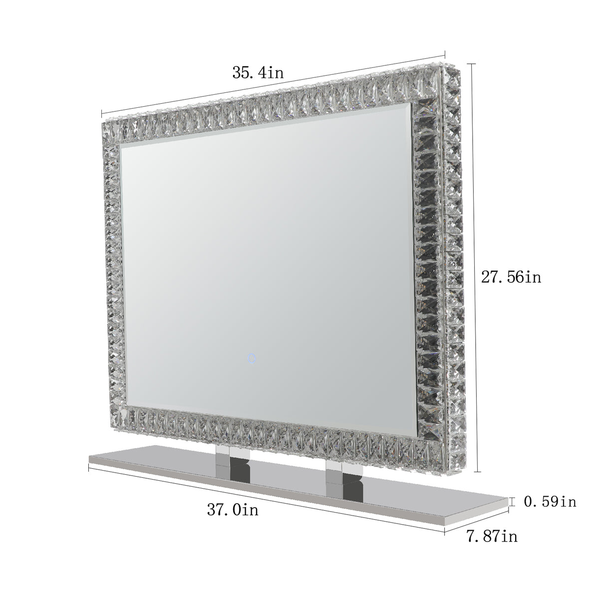 Crystal LED Makeup Mirror with Dimmable Lighting