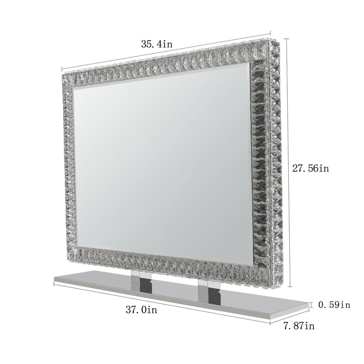 Crystal LED Makeup Mirror with Dimmable Lighting