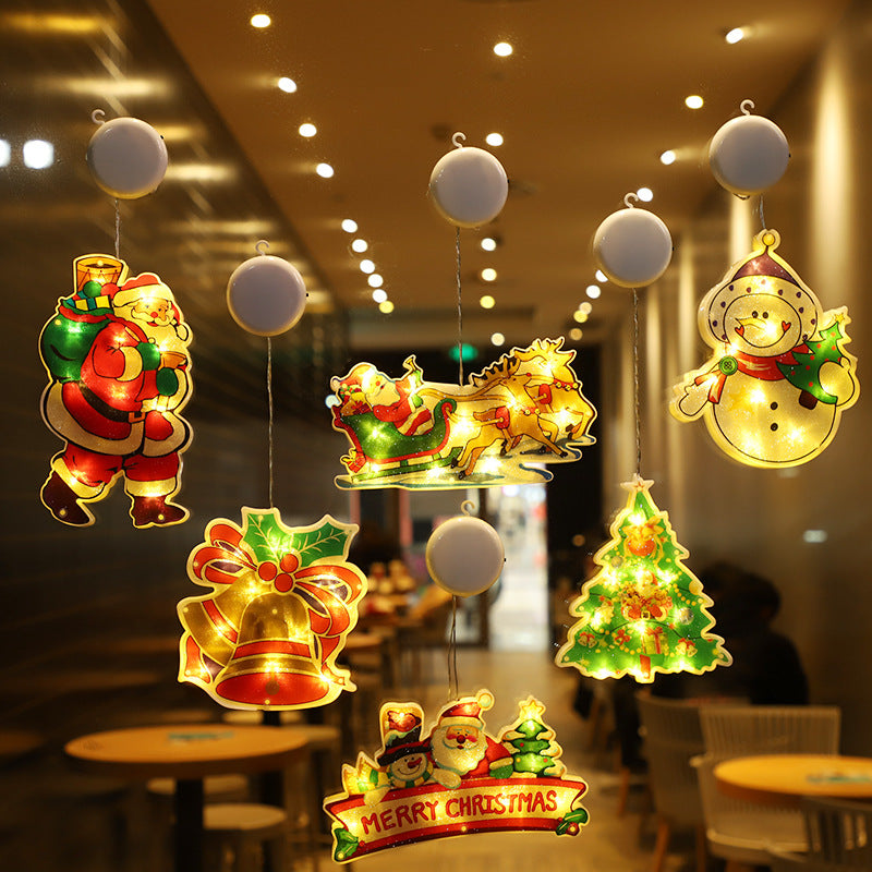 Christmas Lights Window Hanging Lights Christmas Decorative Lights Shop Window Led Sucker Lights Small Colored Lights