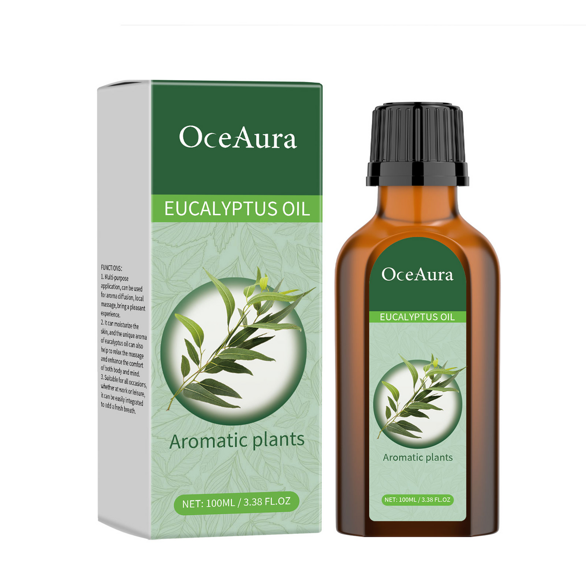 OceAura Eucalyptus Body Essential Oil Gently Moisturizes And Moisturizes With A Refreshing Aroma Soothing And Relaxing Topical Massage