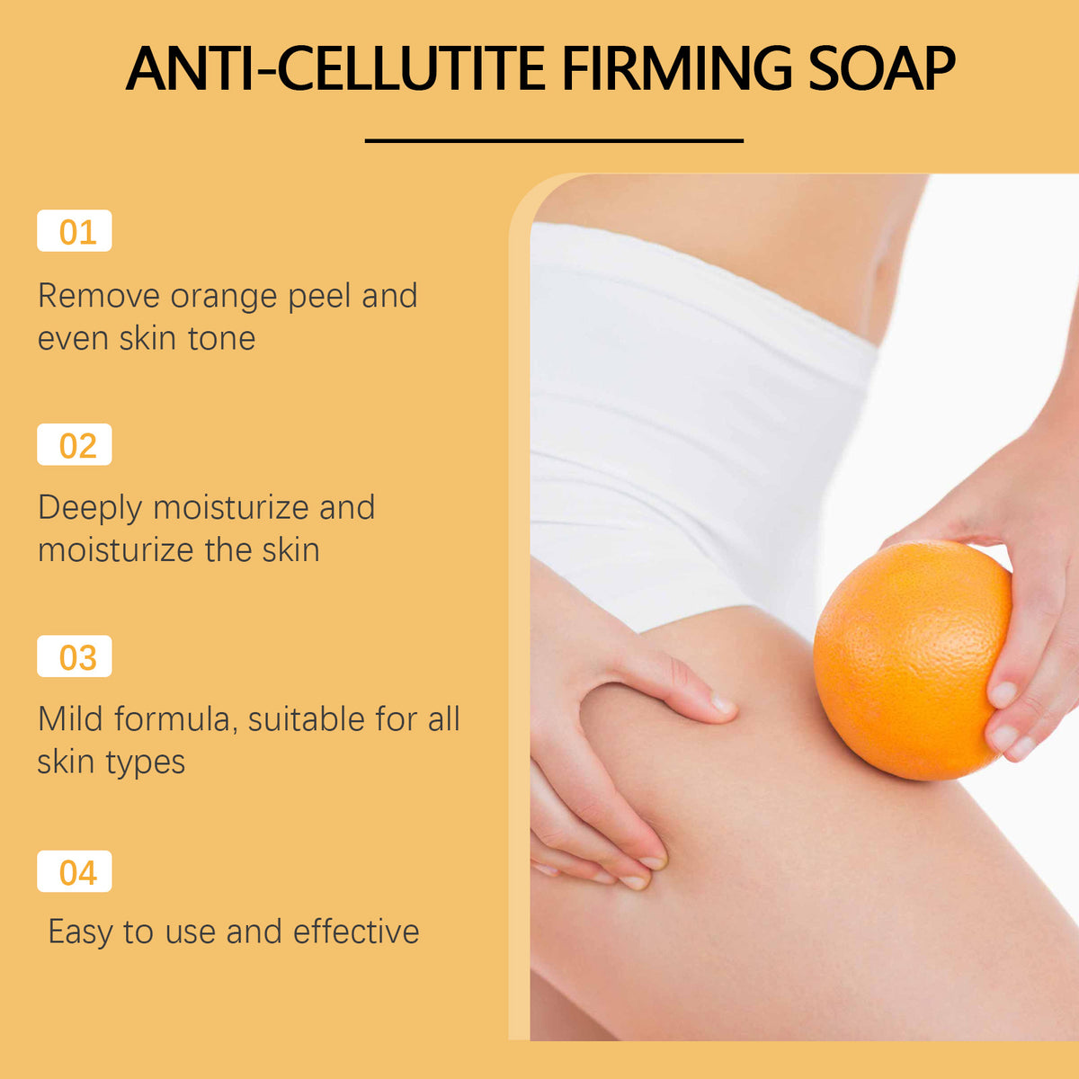 OceAura Orange Peel Moisturizing Shower Soap Gently Cleanses Body Skin And Improves Skin Hydration