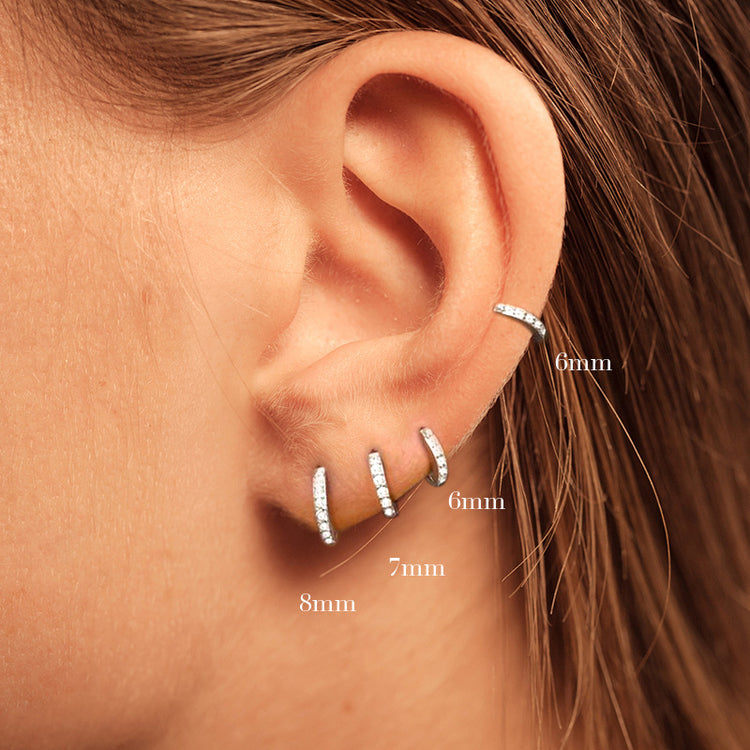 Round Stud Earrings in 925 Sterling Silver – Multiple Colors & Sizes