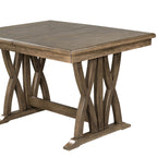 TOPMAX 7-Piece Extendable Dining Set, Golden Brown & Gray