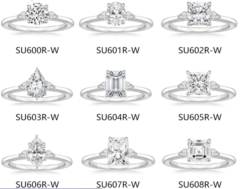 Three-Stone Lab-Grown Diamond Ring | 18K Gold Plated S925 Silver