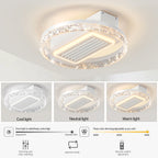 19.7-Inch White Ceiling Fan with Dimmable LED Light