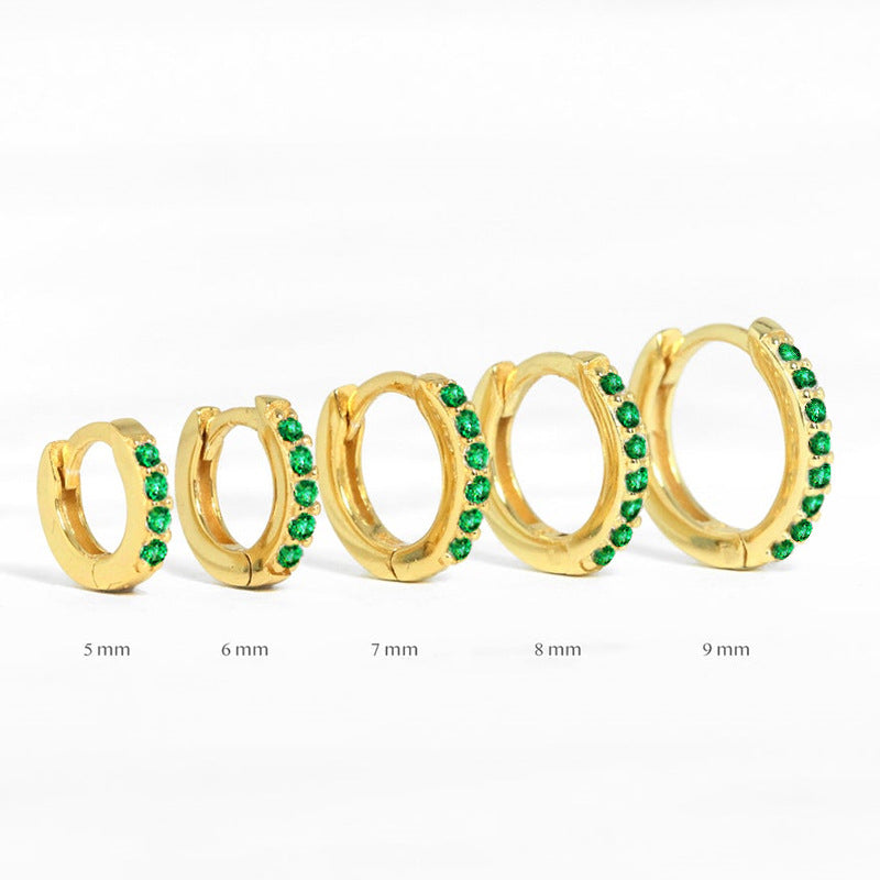 Round Stud Earrings in 925 Sterling Silver – Multiple Colors & Sizes