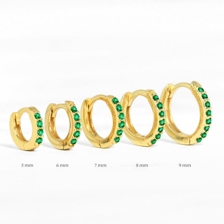 Round Stud Earrings in 925 Sterling Silver – Multiple Colors & Sizes
