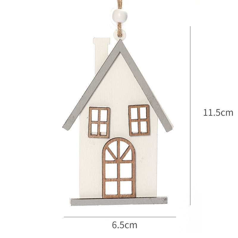 Nordic Wooden House Christmas Hanging Ornament