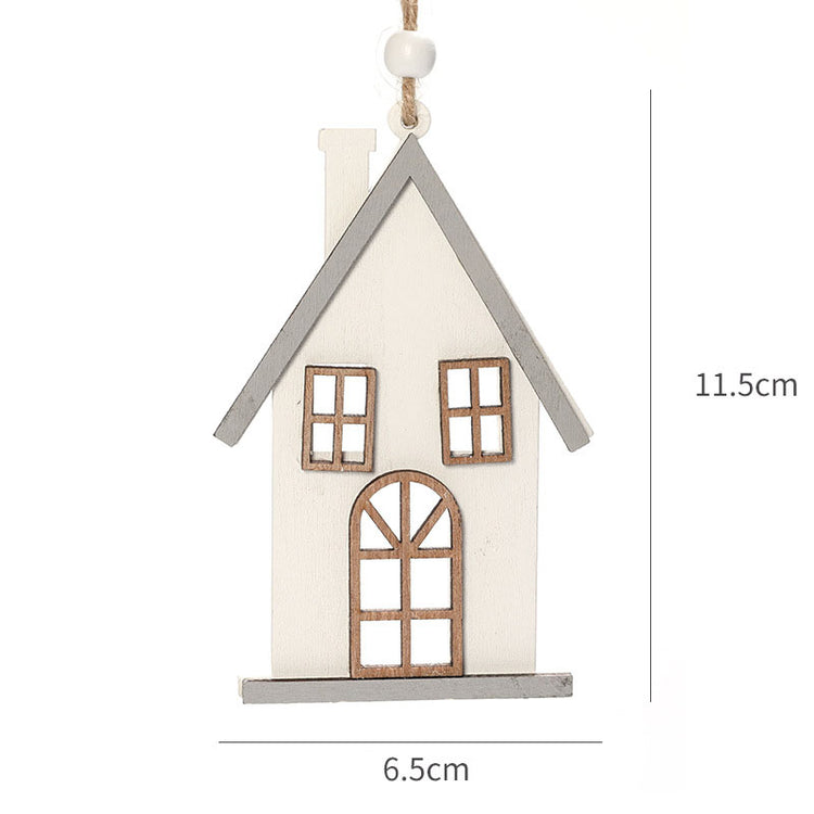 Nordic Wooden House Christmas Hanging Ornament