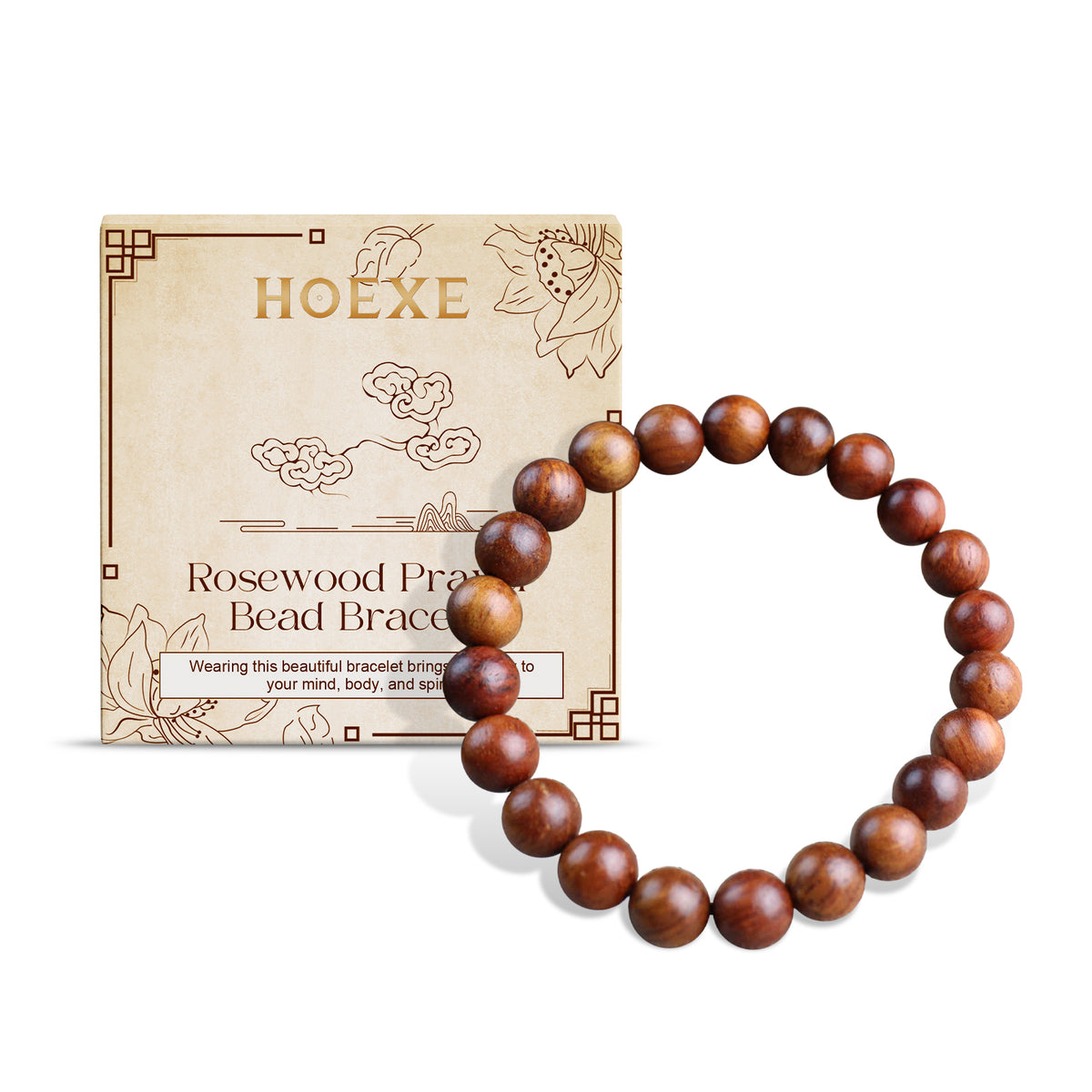 Rosewood Beaded Bracelet | Unisex Natural Wood