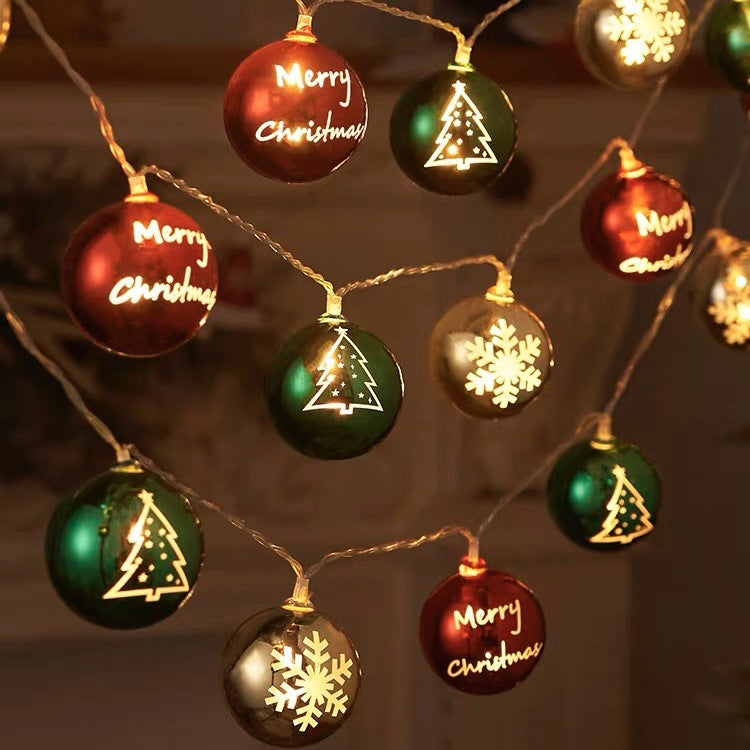 Christmas decoration, colorful lights, flashing lights, string lights, elderly people, snowmen, LED light string, evening scene, Christmas tree arrangement